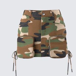 Finesse Camouflage Mini Skirt with Pockets